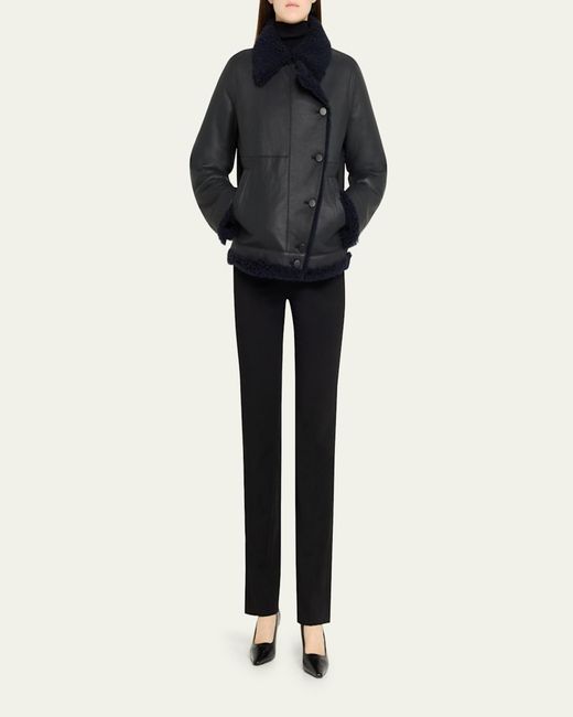 Akris Blue Arno Lamb Shearling Jacket