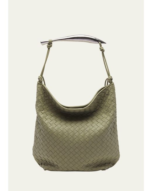 Bottega Veneta Sardine Large Intrecciato Leather Hobo Bag