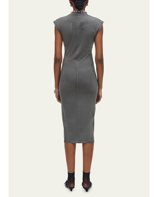 Marc Jacobs Gray Seamed Up Body-con Midi Dress