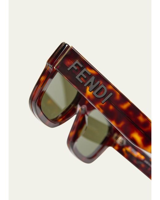Fendi Natural Signature Oval Logo Sunglasses for men
