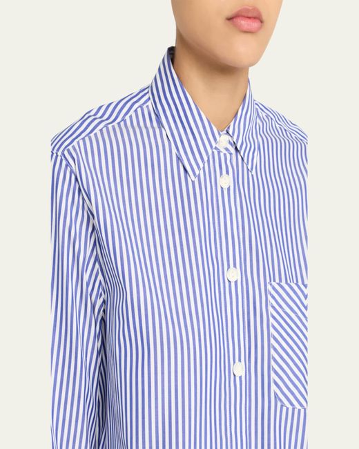Rag & Bone Blue Maxine Striped Button-Front Shirt