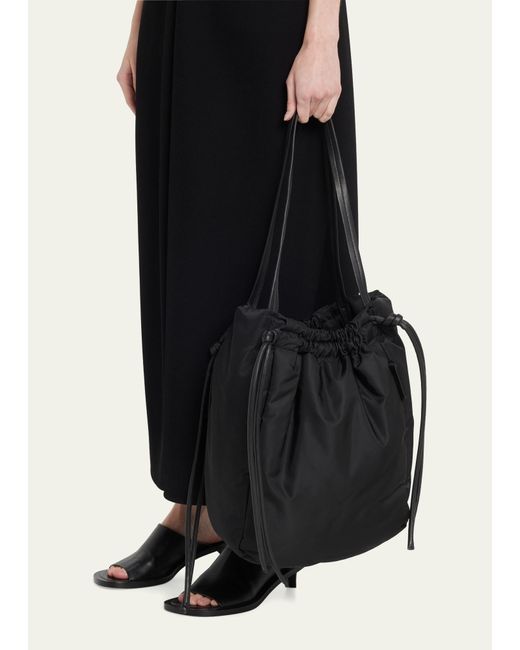 Proenza Schouler Black Drawstring Nylon Tote Bag