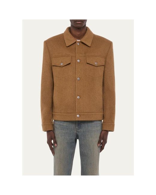 Helmut Lang Brown Wool Trucker Jacket for men