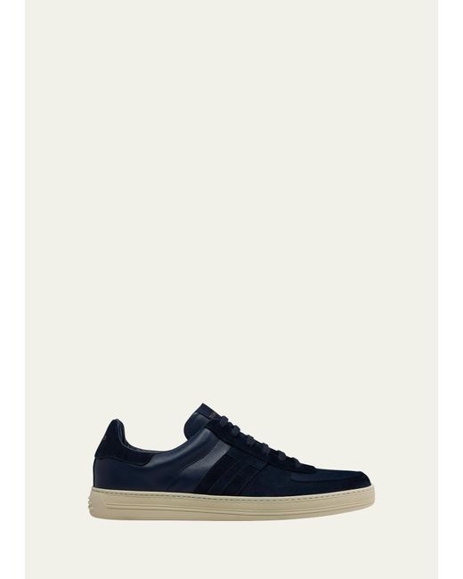 Tom Ford Blue Radcliffe Leather Low-top Sneakers for men