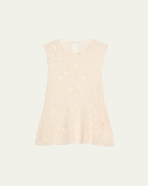 Ulla Johnson Natural Ali Embroidered Sleeveless Top
