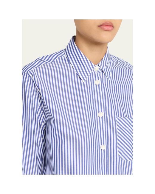 Rag & Bone Blue Maxine Striped Button-Front Shirt