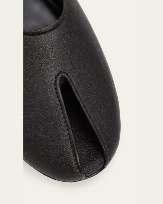 Jude Natural Date Leather Peep-Toe Flats