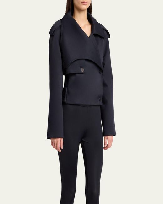 Courreges Blue Moto Viscose-Blend Jacket