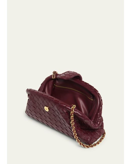 Bottega Veneta Purple Lauren 1980 Teen Clutch Bag With Chain
