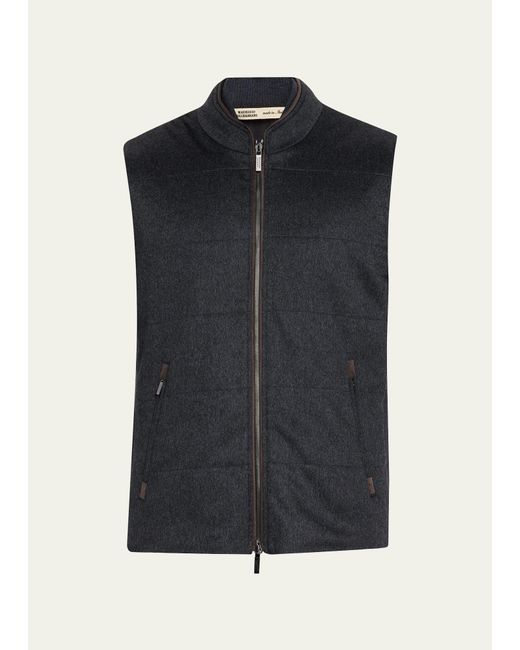 Baldassari Black Cashmere Full-zip Vest for men