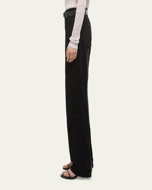 Helmut Lang Black Straight-Leg Carpenter Jeans With Zips