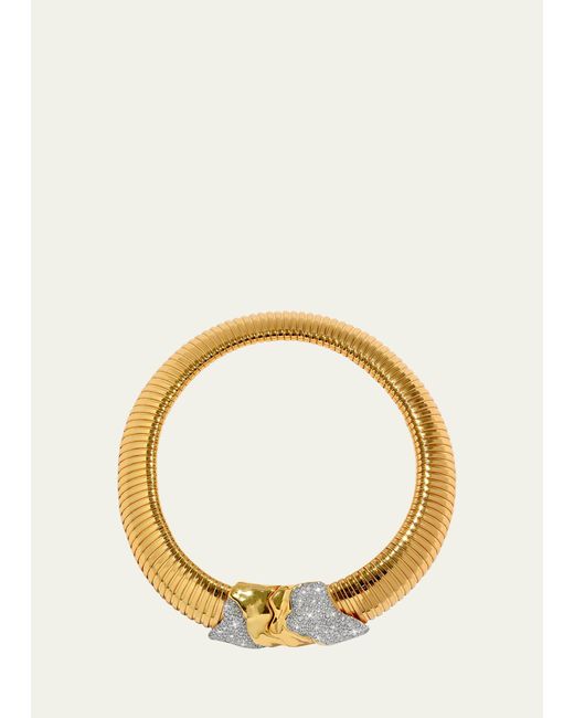 Alexis Metallic Solanales Gold Tubogas Collar Necklace