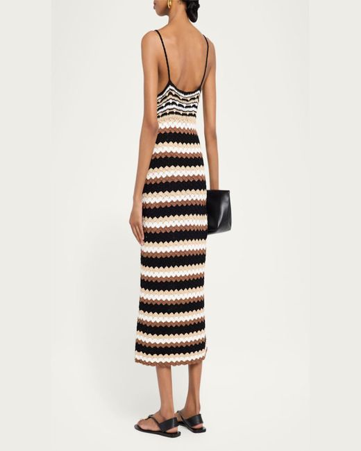 Ramy Brook White Harlow Crochet Knit Midi Dress