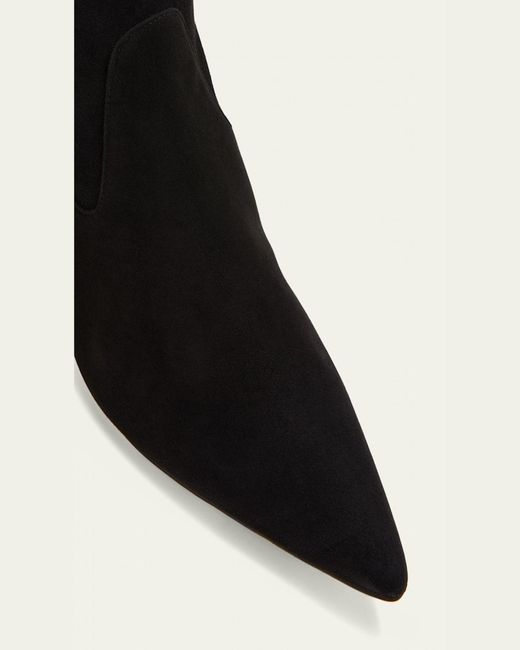 Manolo Blahnik Black Lupasca Suede Over-The-Knee Boots