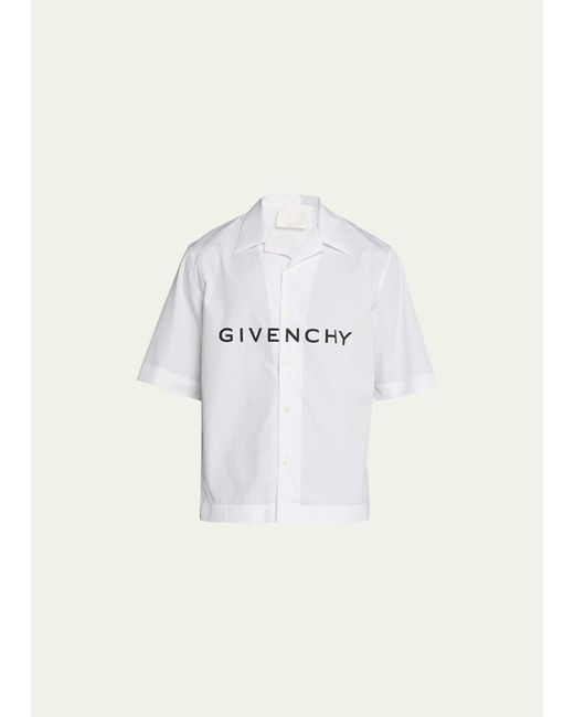 Givenchy Natural Boxy-fit Logo Camp Shirt for men