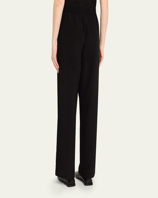 Matteau Black Silk Drawstring Trousers