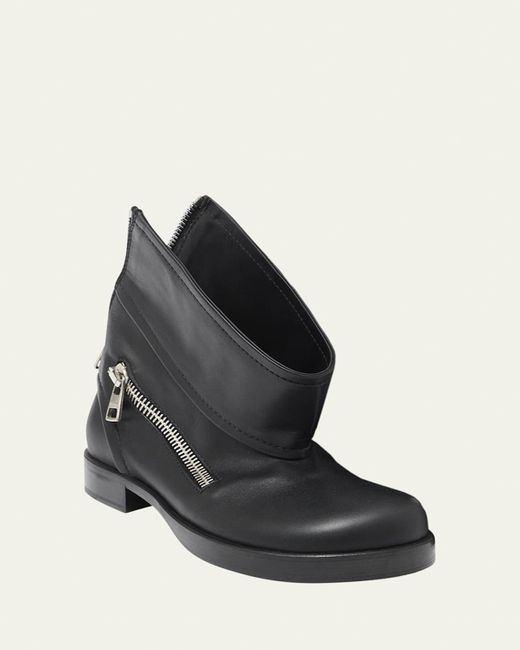 J.W. Anderson Black Leather Zip Biker Booties