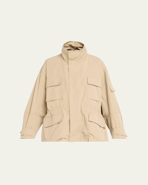 Plan C Natural Oversized Nylon Utility Jacket