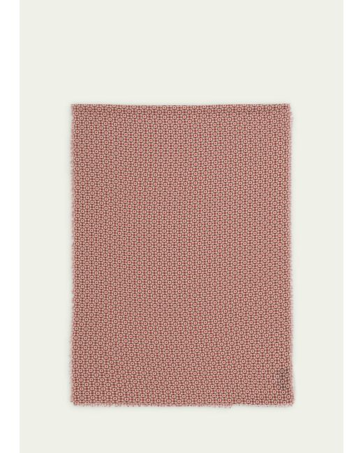 ALONPI Pink Wool Geometric-print Scarf for men