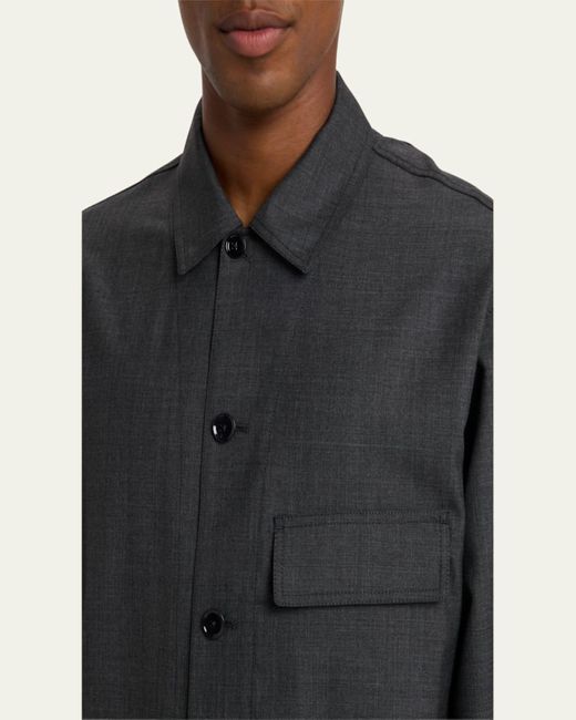 Lemaire Blue Melange Tailored Overshirt for men