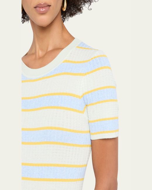 Rag & Bone White Eloise Stripe Short-Sleeve Maxi Dress