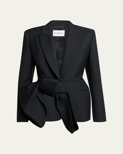 Givenchy Black Wool-Mohair Bow Jacket