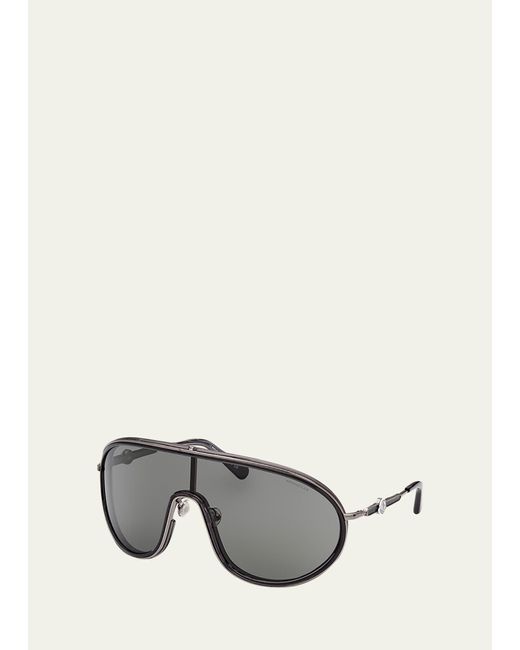 Moncler Gray Vangarde Metal Shield Sunglasses for men