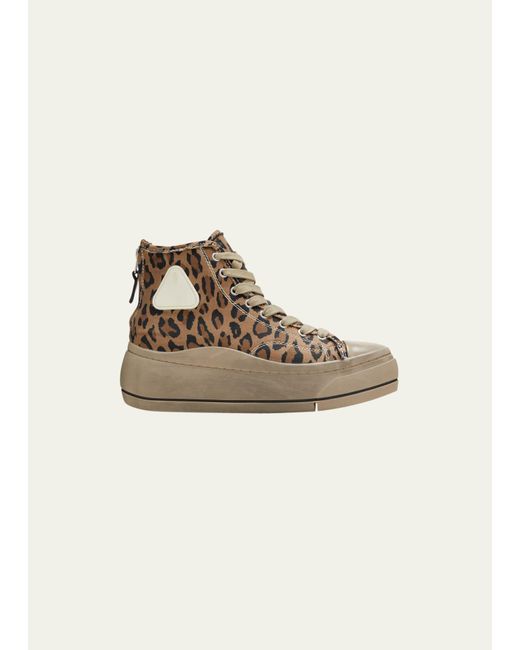R13 Kurt Leopard Hightop Sneakers in Natural Lyst