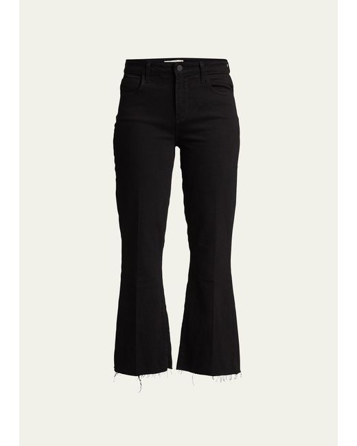 L'Agence Black Kendra High-rise Crop Flare Jeans