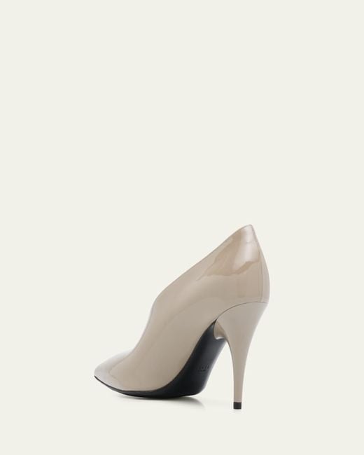Gucci White Musa Vernic Patent Leather Anklet Pumps