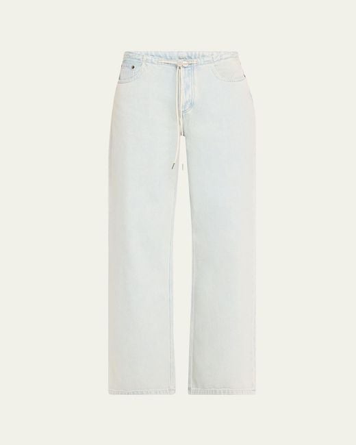 Still Here White Cool Relaxed Drawstring Jeans