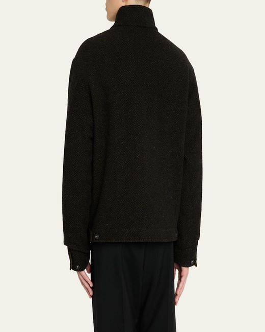 Massimo Alba Black Marcos Herringbone Virgin Wool Jacket for men