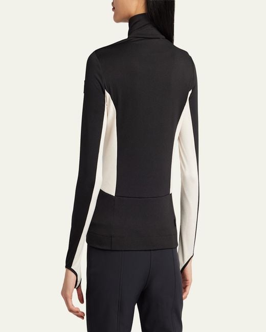 Moncler Black Polartec Base Layer Zip Turtleneck