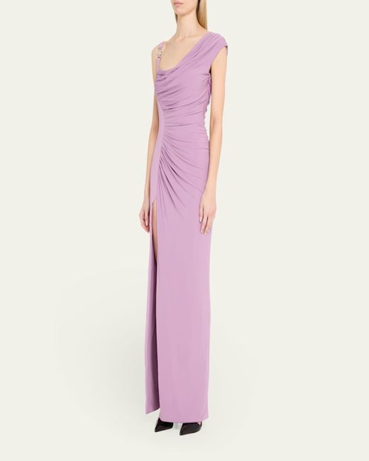 Versace Pink Ruched Jersey Gown