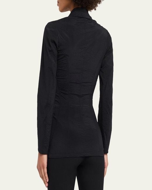 Junya Watanabe Blue Crinkled Button-Down Jacket