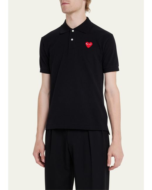Comme des Garçons Black Polo Shirt With Heart for men