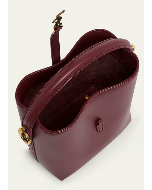 Saint Laurent Purple Le 37 Mini Ysl Bucket Bag In Smooth Leather