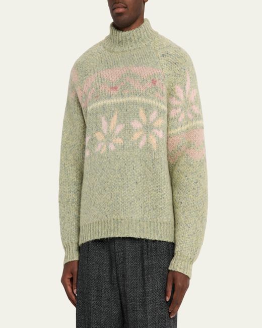 Magliano Green Drunk Alpaca Wool Crewneck Sweater for men