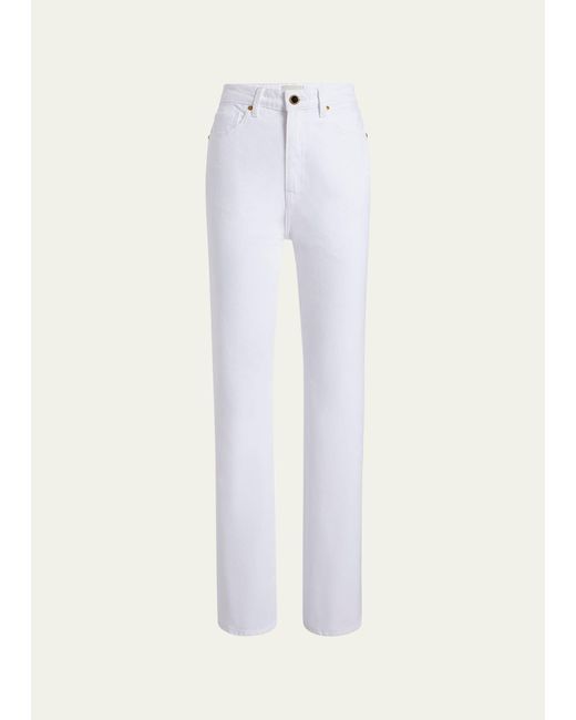 Khaite White Shalbi High-rise Straight-leg Ankle Jeans