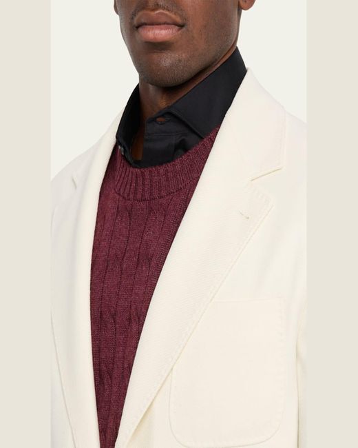 Brunello Cucinelli Natural Cavallery Twill Sport Jacket for men