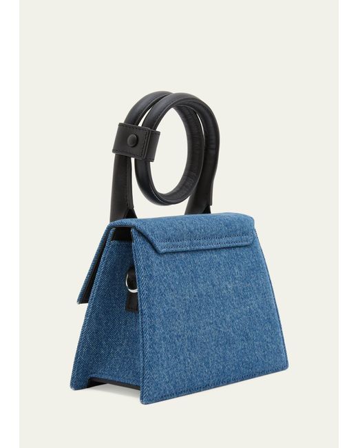 Jacquemus Blue Le Chiquito Noeud Denim Top-handle Bag