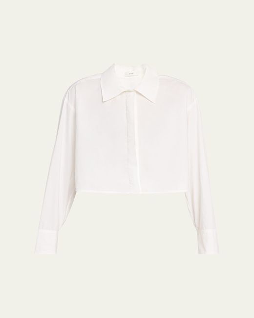 A.L.C. Natural Maude Cropped Button-Front Top