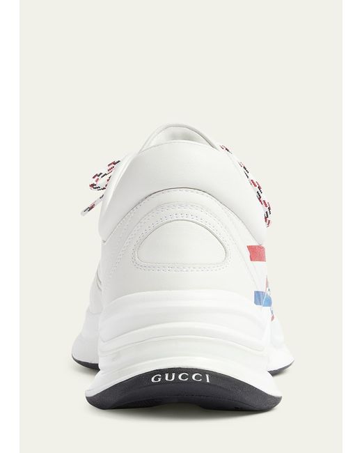 Gucci White Run Leather Fashion Sneakers for men