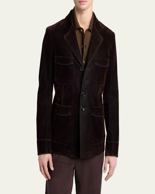 Tom Ford Black Wool Patch Pocket Single-Breasted Blazer for men