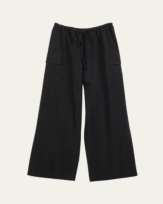 Ciao Lucia Black Marceau Drawstring Cargo Pants