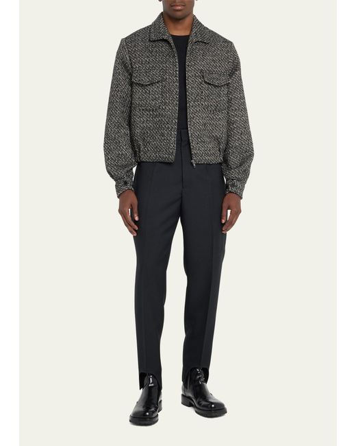 Random Identities Black Simmo Tweed Blouson Jacket for men