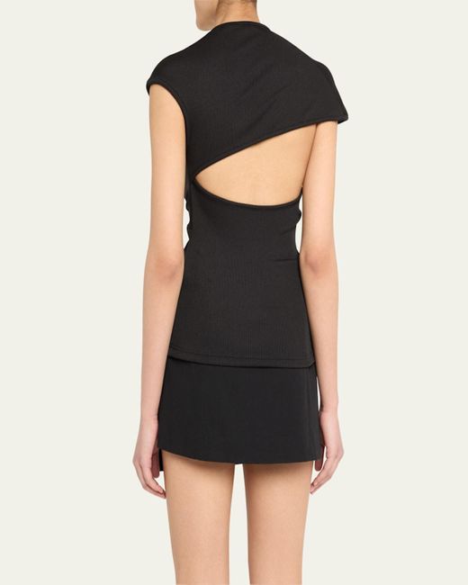 Christopher Esber Black Helix Crystal Ribbed Tee