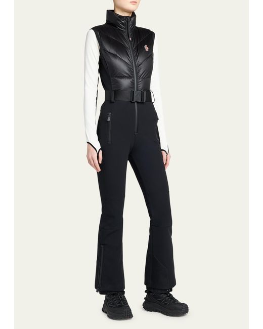 3 MONCLER GRENOBLE Blue All-in-one Puffer Jumpsuit