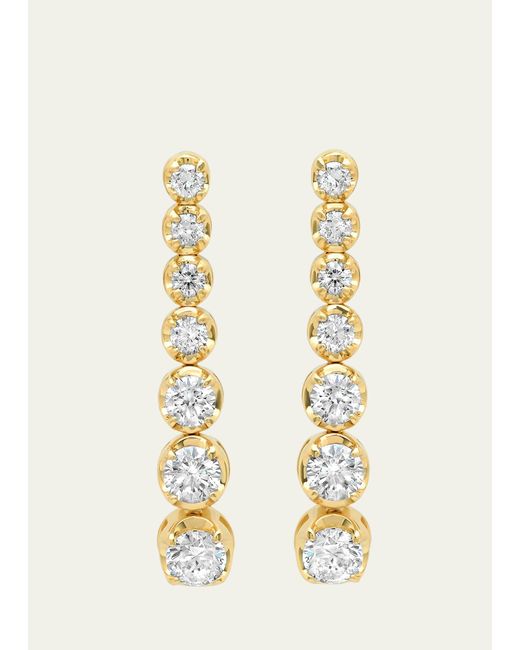 Jennifer Meyer Natural 18k Gold 7-diamond Tennis Stud Earrings