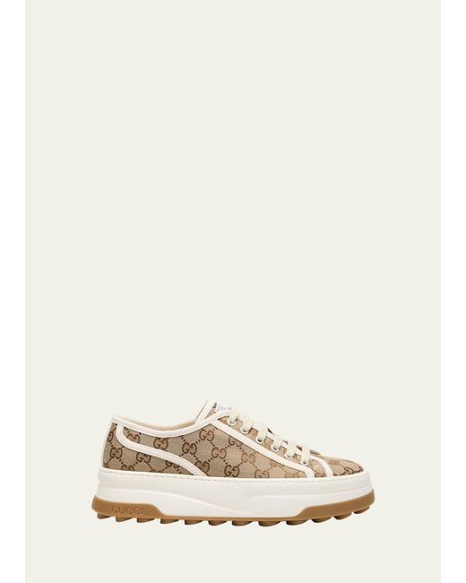 Gucci Natural GG Canvas Low-top Platform Sneakers